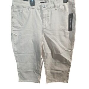 Purple & More Deluxe Super Stretch Capri Pants Beige Cream Size 10 New